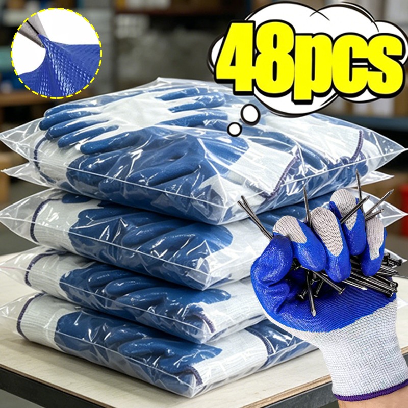 Nitrile Mechanic Glove - Blue Latex Rubber Nitrile Work Gloves