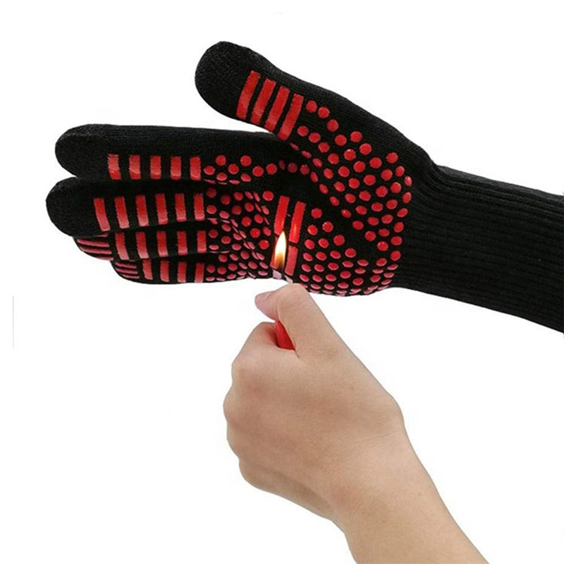 Oven Mitt Silicone - 1PC Gloves 800 Degrees Fireproof Anti