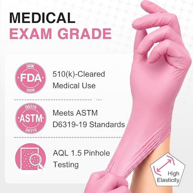 Pink Nitrile Disposable Gloves - Nitrile Mechanic Glove 评论和价格