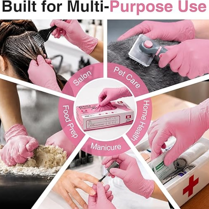 Pink Nitrile Disposable Gloves - Nitrile Mechanic Glove 评论和价格