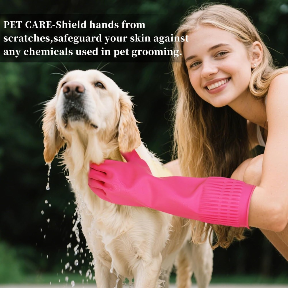 15-Inch Reusable Rubber Gloves - Rubber Glove Cleaning 评论和价格