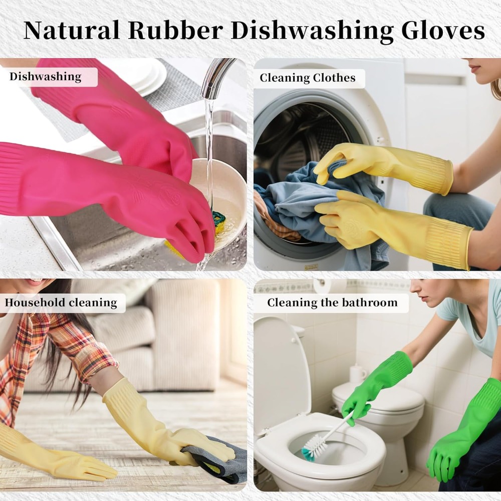 15-Inch Reusable Rubber Gloves - Rubber Glove Cleaning 评论和价格