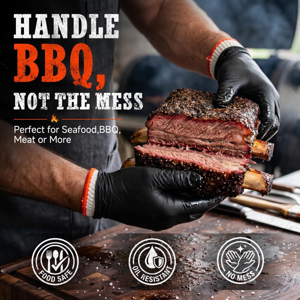 BBQ Gloves 50 Disposable Nitri - Heat Resistant Glove 评论和价格