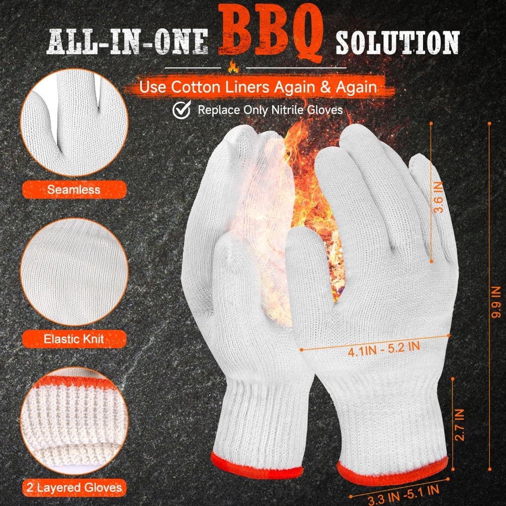 BBQ Gloves 50 Disposable Nitri - Heat Resistant Glove 评论和价格