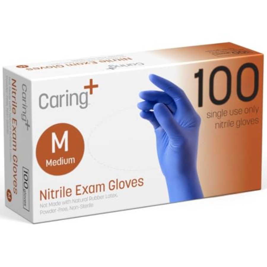 Caring Nitrile Exam Gloves, Bl - Exam Glove Nitrile 评论和价格