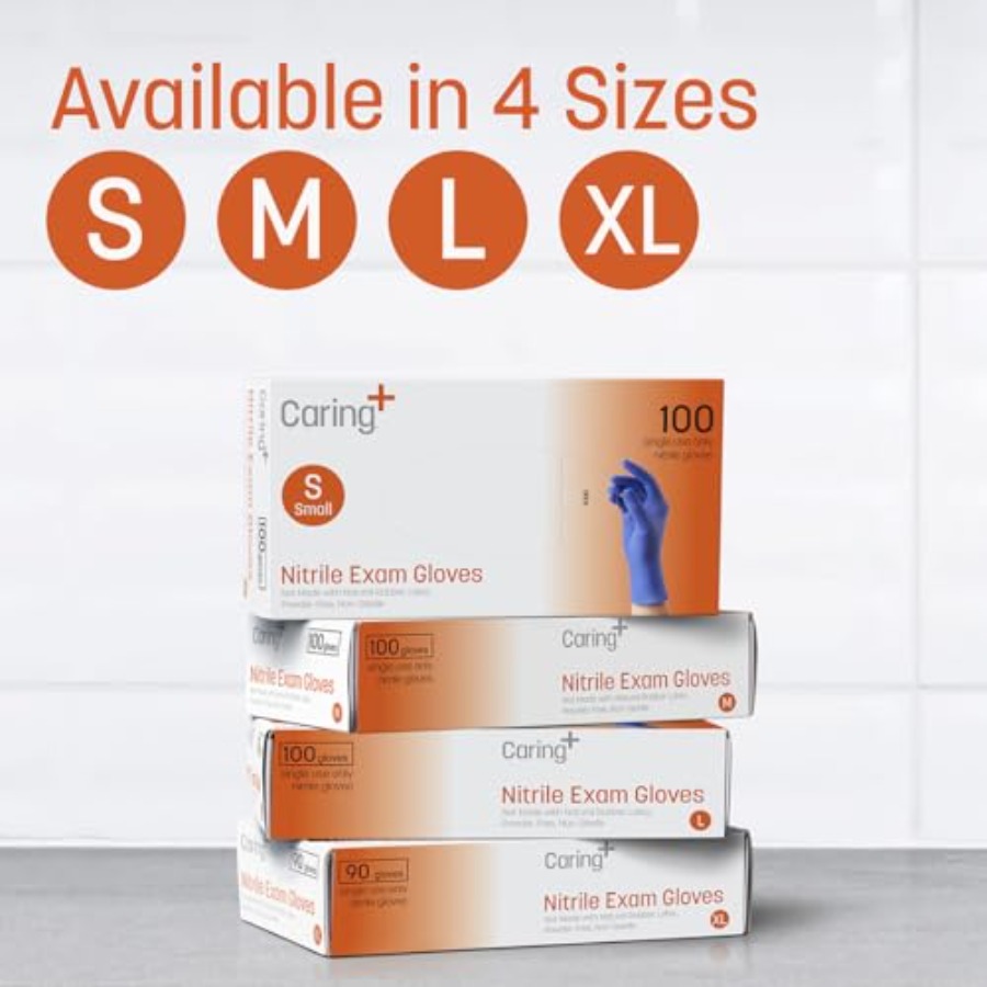 Caring Nitrile Exam Gloves, Bl - Exam Glove Nitrile 评论和价格