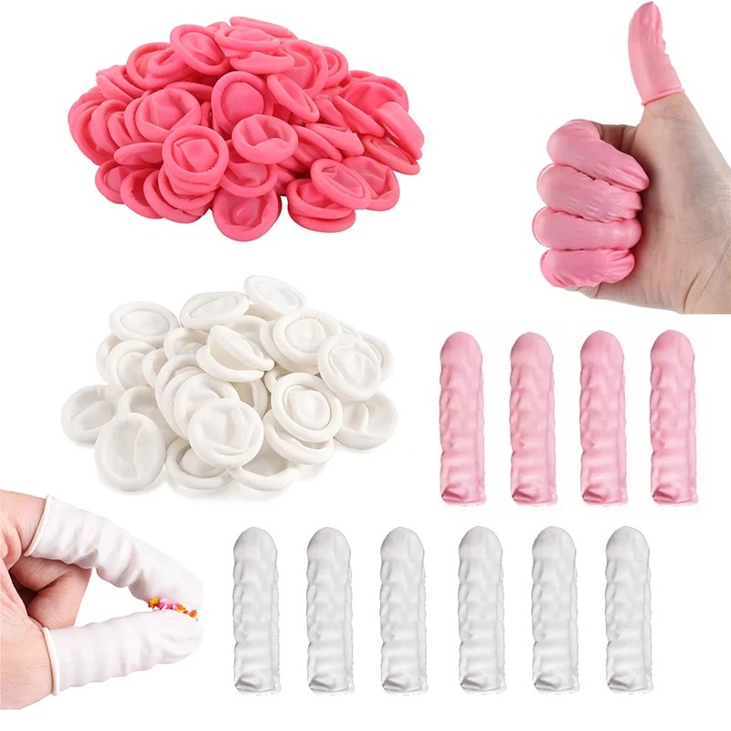 100/200PCS Disposable Finger C - Latex Disposable Glove 评论和价格