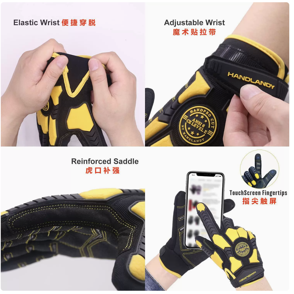 Heavy Duty Work Gloves, Cut 6  - Work Glove Impact 评论和价格