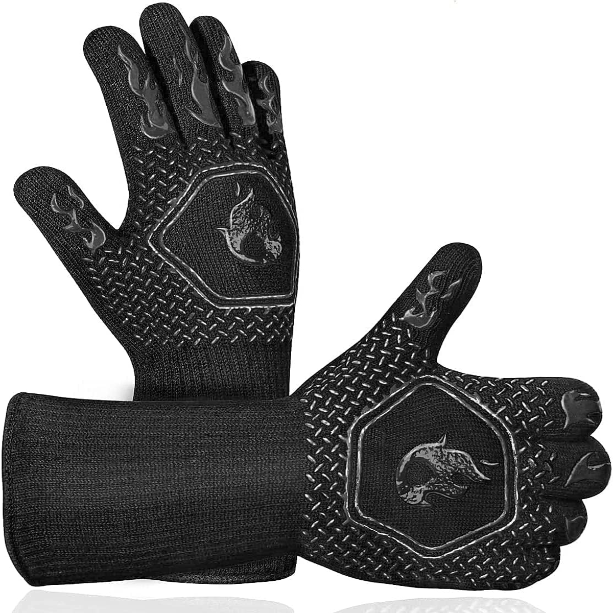 BBQ Grill Gloves High Temp Res - Oven Mitt Silicone 评论和价格
