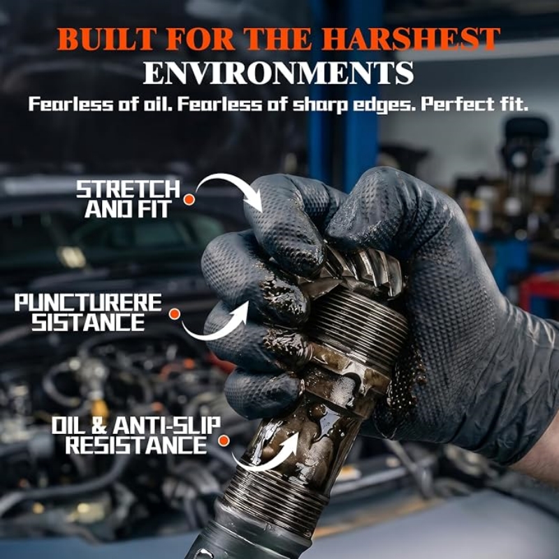 8 Mil Heavy Duty Industrial Or - Nitrile Mechanic Glove 评论和价格