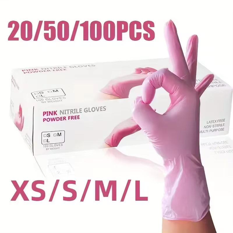 20/50/100PCS Pink Disposable G - Nitrile Mechanic Glove 评论和价格