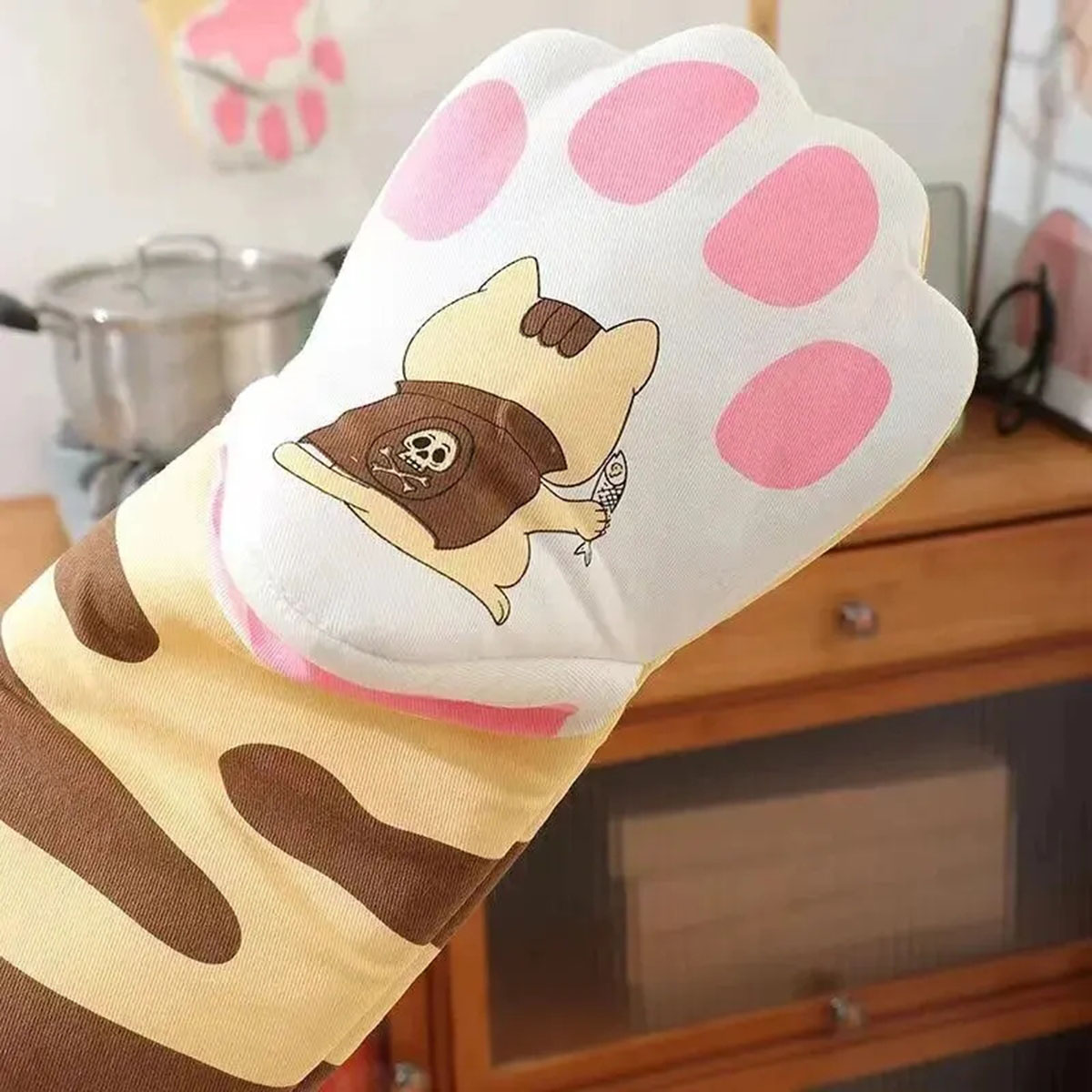 Microwave Long Cotton Gloves C - Oven Mitt Silicone 评论和价格