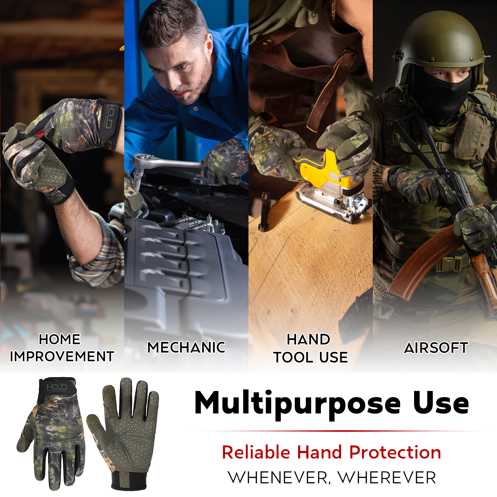 Handlandy Stock Full Finger Ca - Work Glove Impact 评论和价格