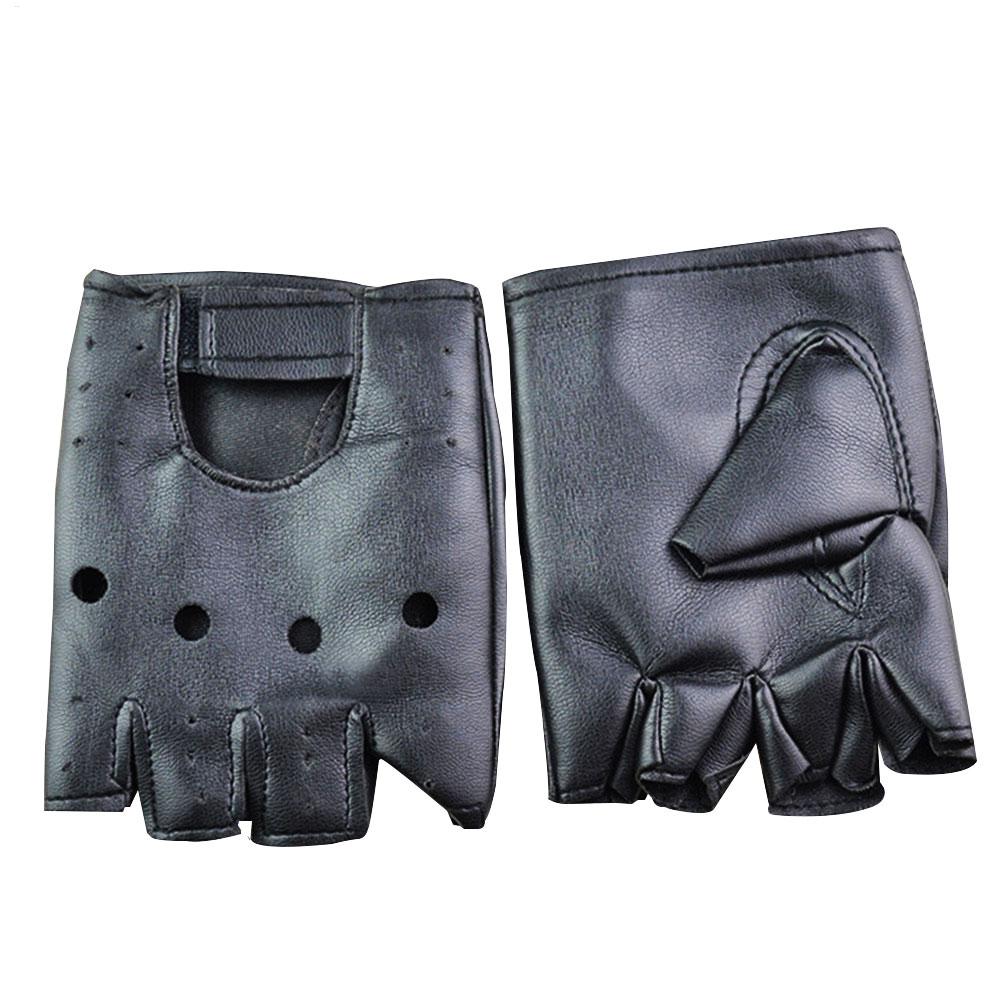 Punk Fingerless Gloves PU Leat - Workout Glove Gym 评论和价格