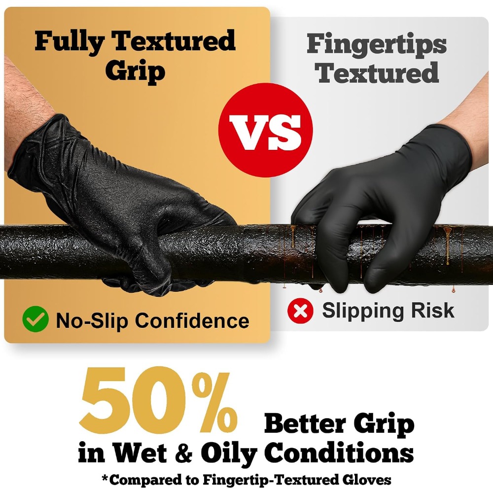Heavy Duty Black Nitrile Glove - Nitrile Mechanic Glove 评论和价格