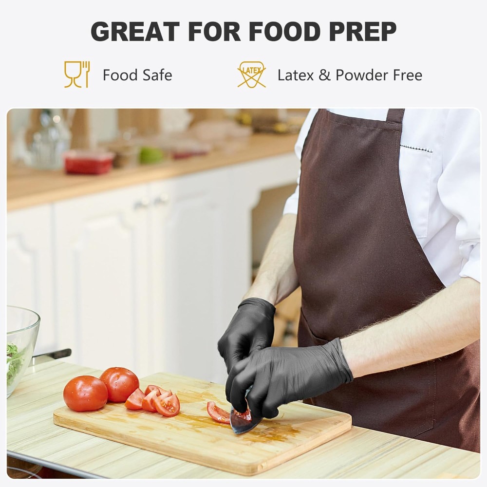 Black Vinyl Gloves, Food Grade - Rubber Glove Cleaning 评论和价格