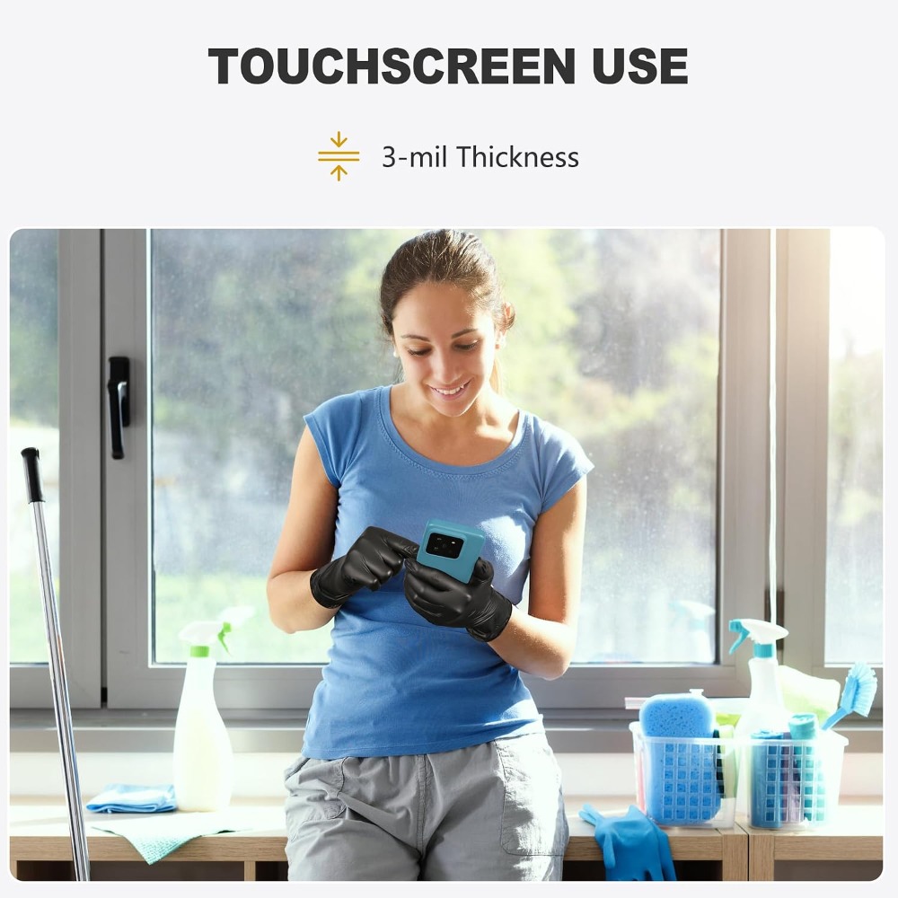 Black Vinyl Gloves, Food Grade - Rubber Glove Cleaning 评论和价格