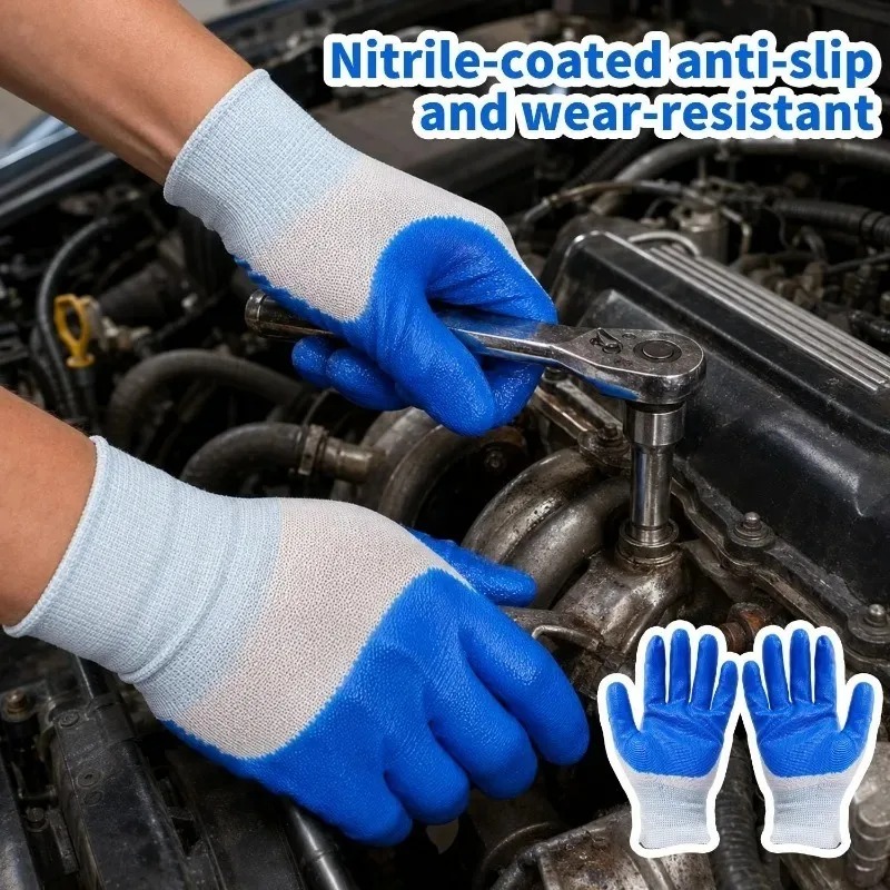 Blue Latex Rubber Nitrile Work - Nitrile Mechanic Glove 评论和价格