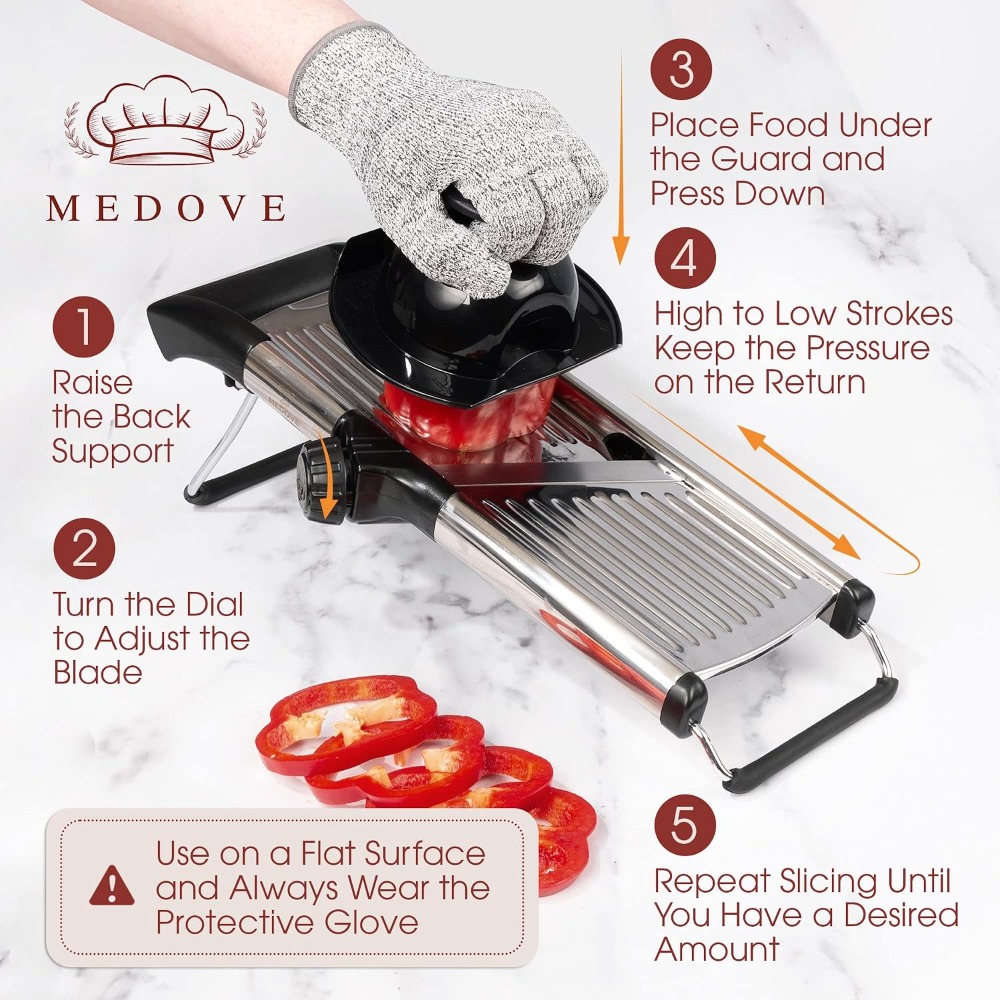 Stainless Steel Mandoline Slic - Cut Resistant Glove 评论和价格