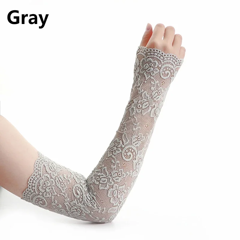 Summer Sunscreen Lace Arm Slee - Fingerless Glove Knit 评论和价格