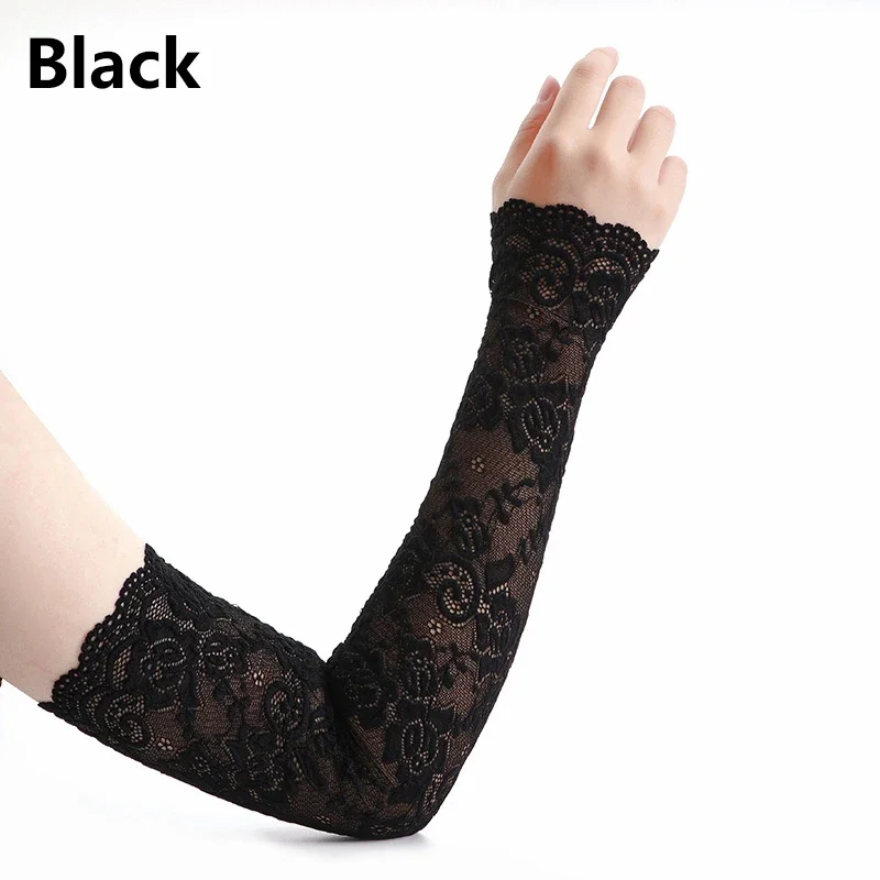 Summer Sunscreen Lace Arm Slee - Fingerless Glove Knit 评论和价格