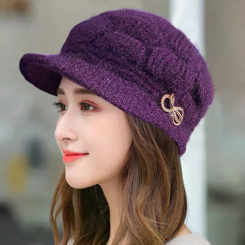 Winter Warm Hat Knitted Hat Ca - Wool Glove Lined 评论和价格