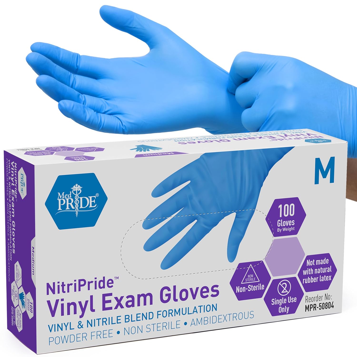 Powder-Free Nitrile/Vinyl Blen - Latex Disposable Glove 评论和价格