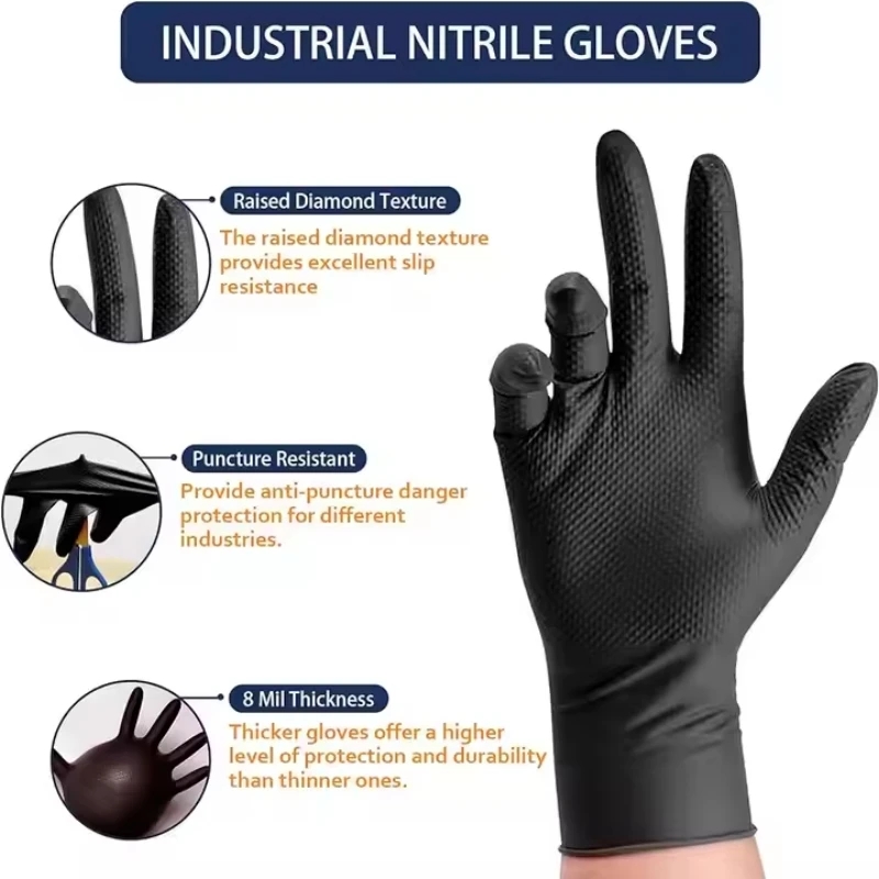 Heavy Duty Nitrile Safety Work - Nitrile Mechanic Glove 评论和价格
