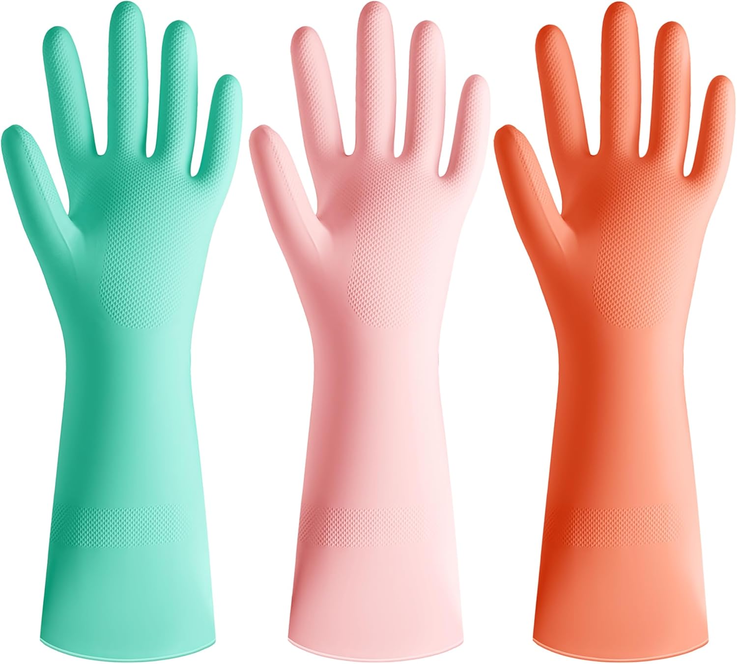 3 Pairs Colorful Rubber Dishwa - Rubber Glove Cleaning 评论和价格