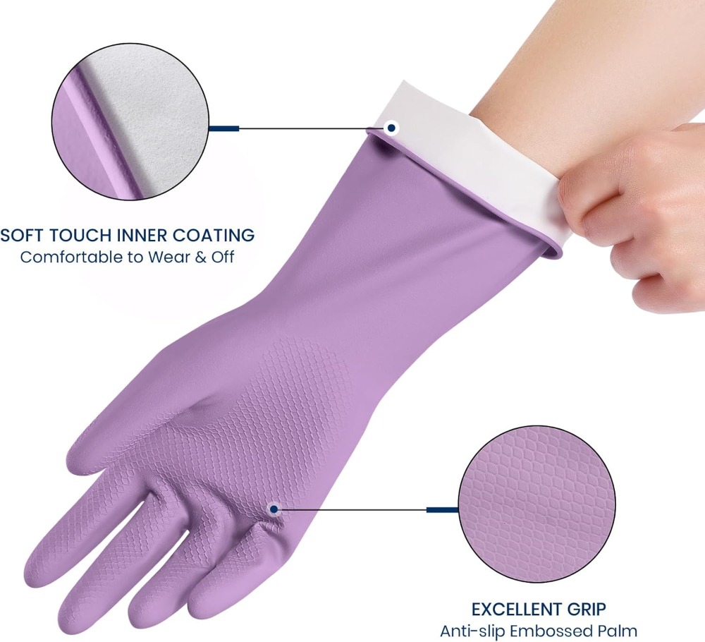 4 Pairs Rubber Cleaning Gloves - Rubber Glove Cleaning 评论和价格