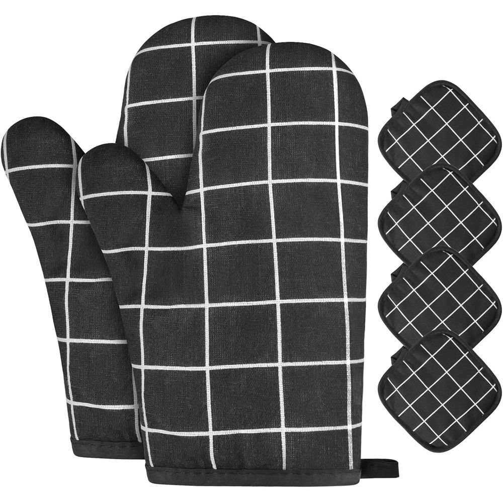 6-Piece Heat Resistant Oven Mi - Heat Resistant Glove 评论和价格