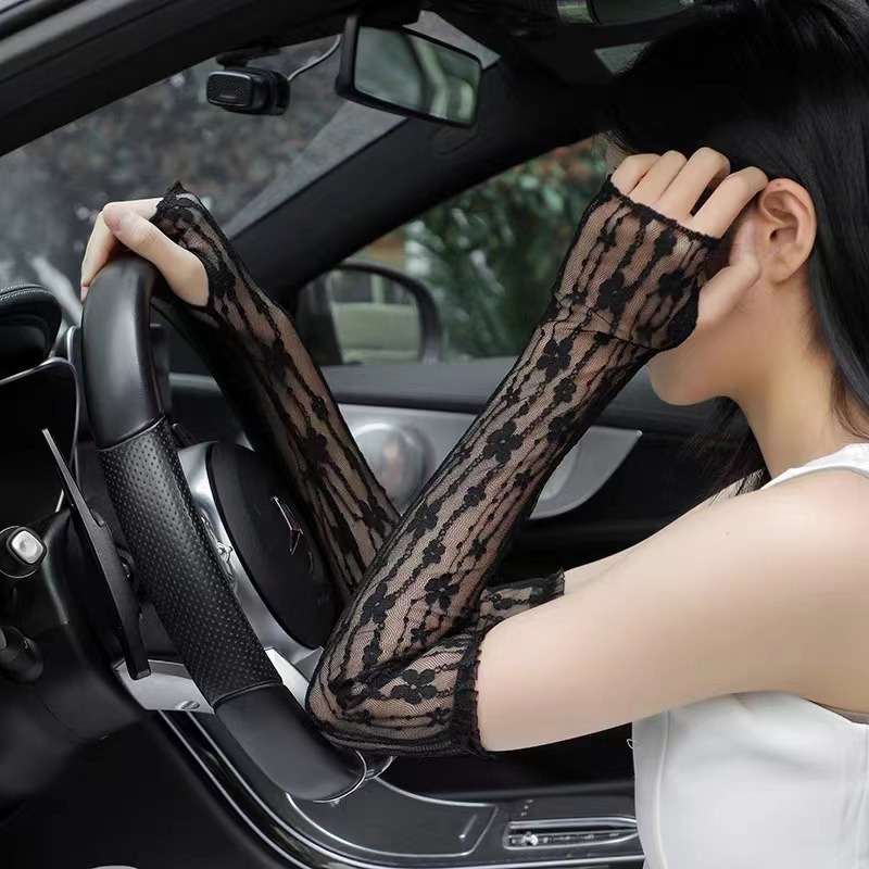 Summer Mesh Flower Lace Finger - Fingerless Glove Knit 评论和价格