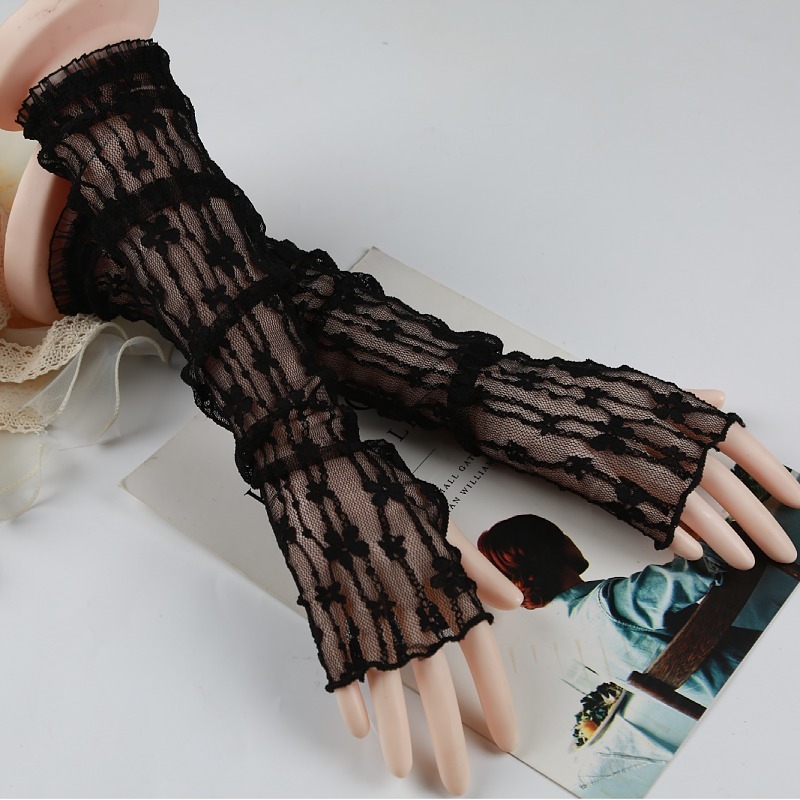 Summer Mesh Flower Lace Finger - Fingerless Glove Knit 评论和价格