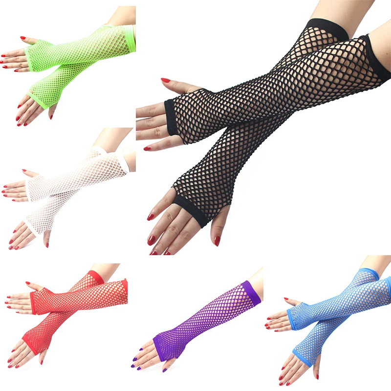 Women Fashion Neon Fishnet Fin - Fingerless Glove Knit 评论和价格