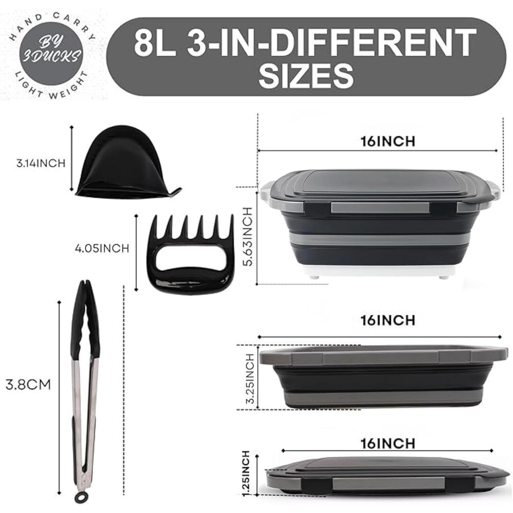 Portable 8L BBQ Prep Tub with  - Heat Resistant Glove 评论和价格